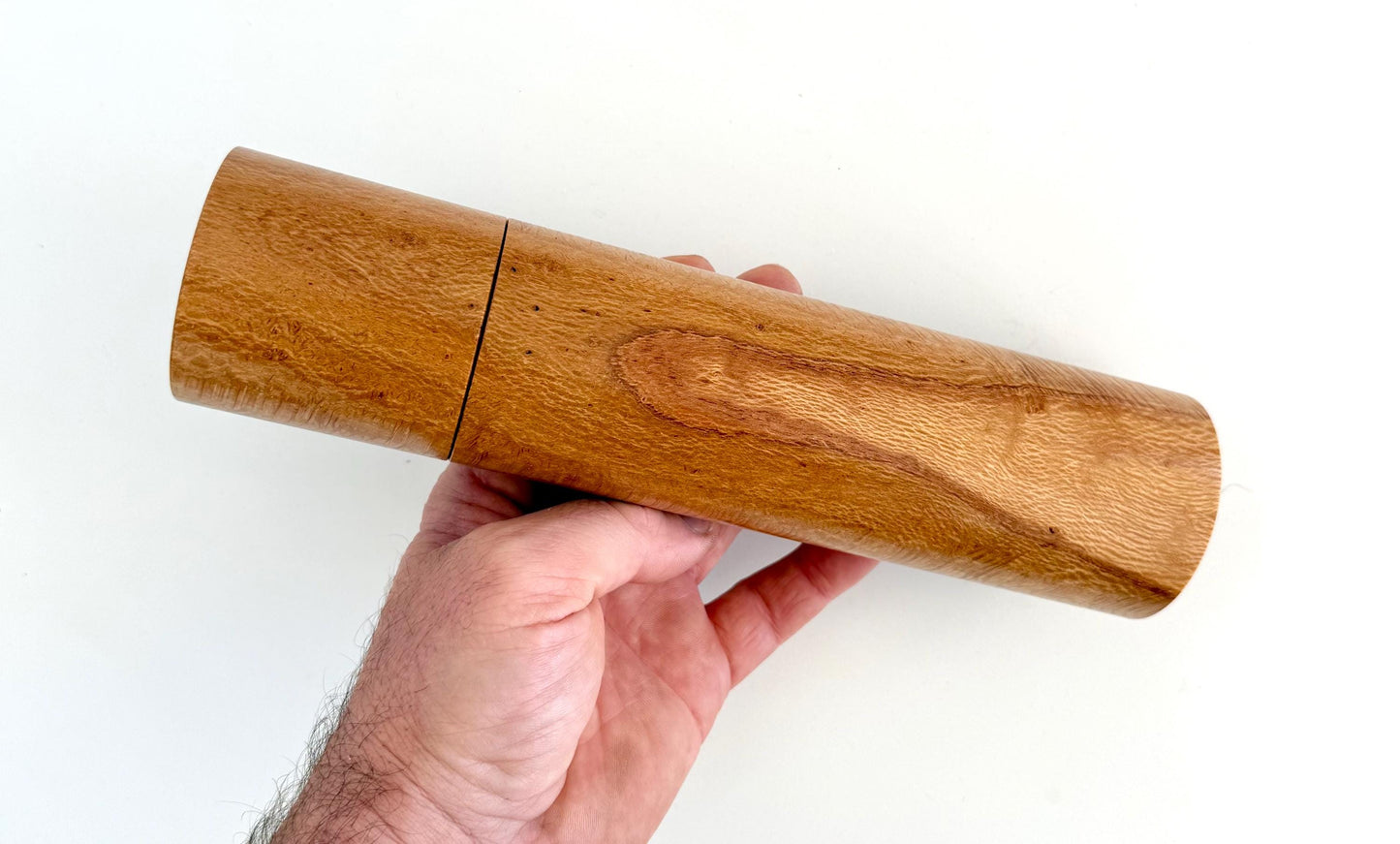 Handcrafted River Banksia Pepper Grinder Set: Modern Wood Salt Mill