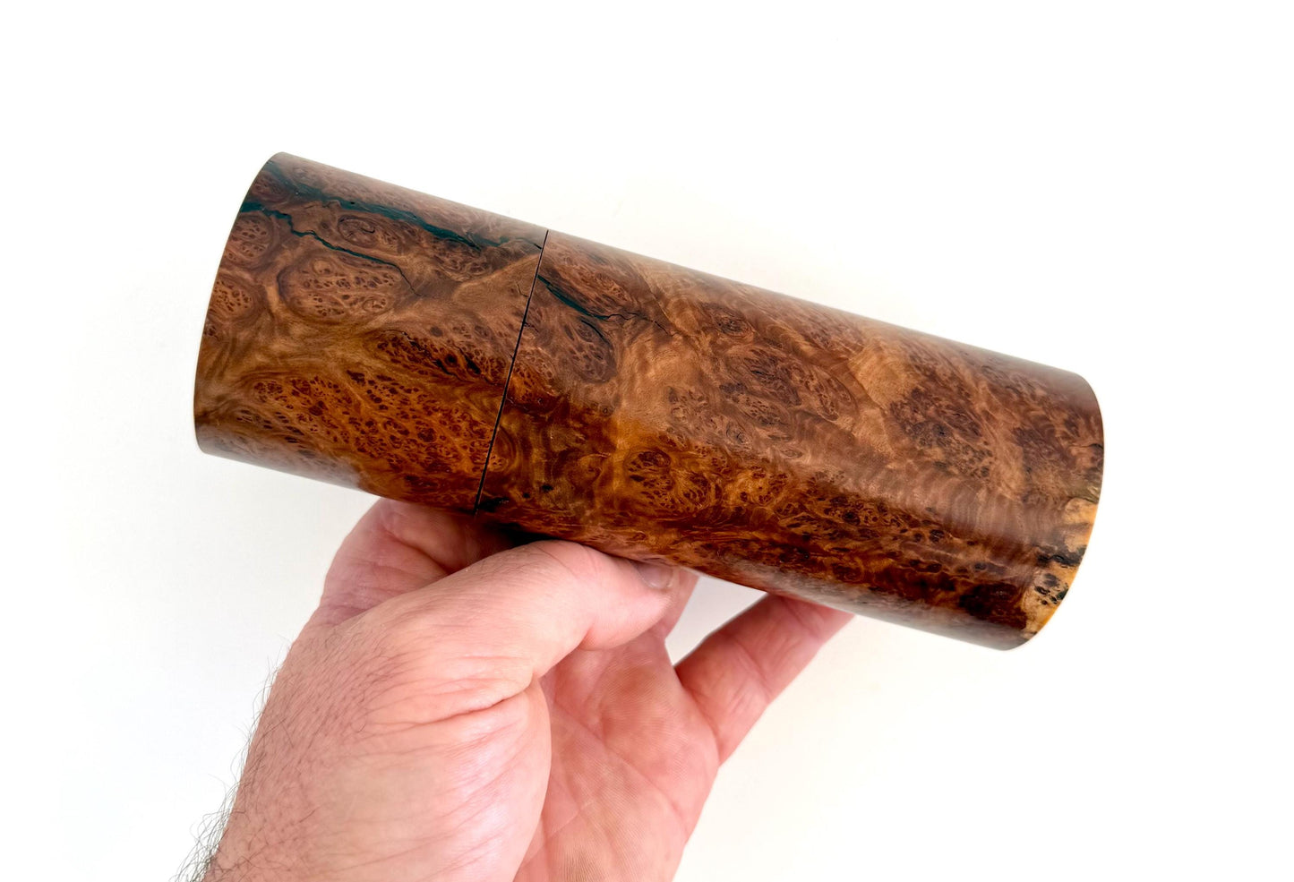 Handcrafted Blackbutt Burl Grinder Set: Modern Wood Salt Mill