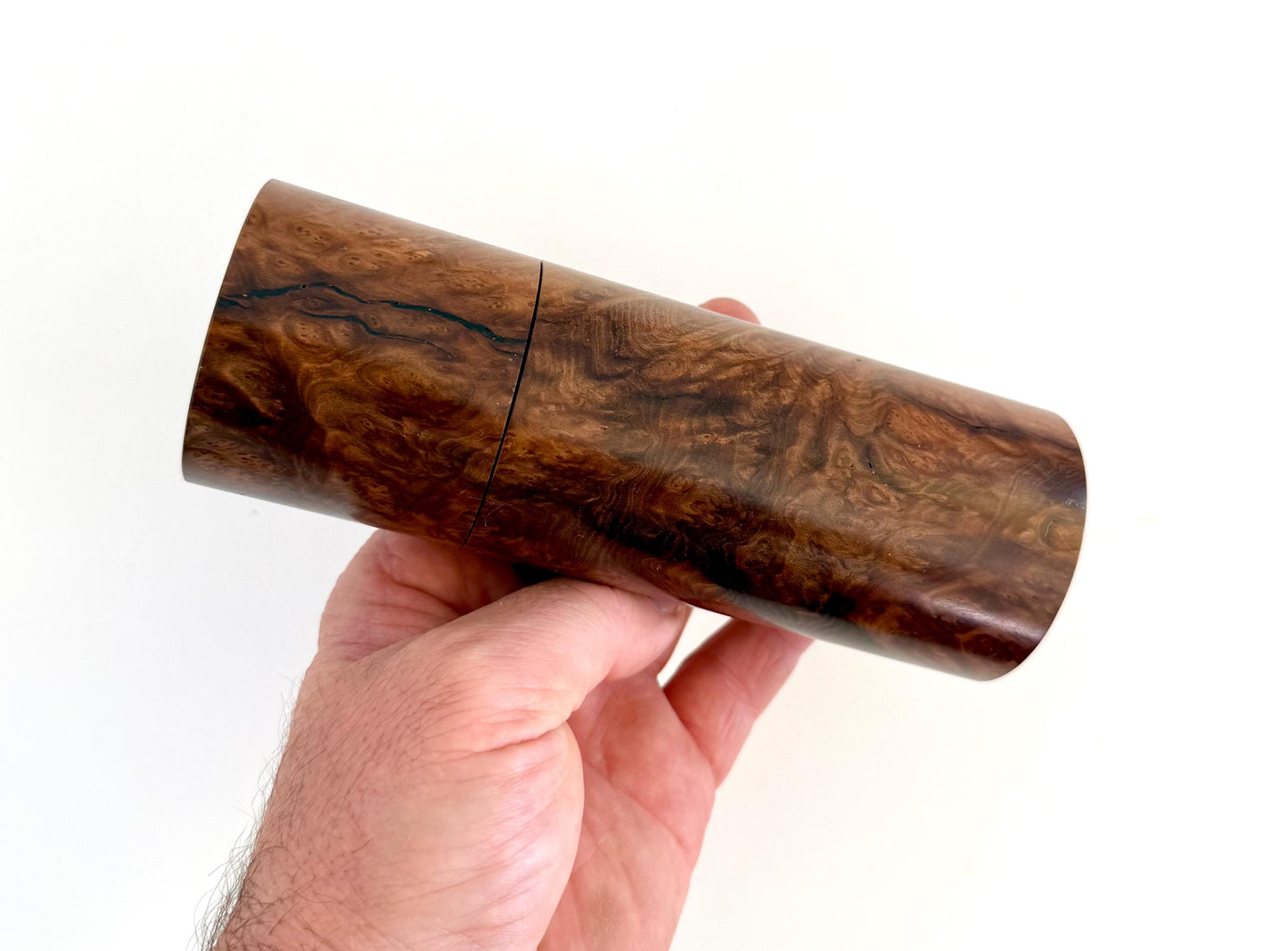 Handcrafted Blackbutt Burl Grinder Set: Modern Wood Salt Mill