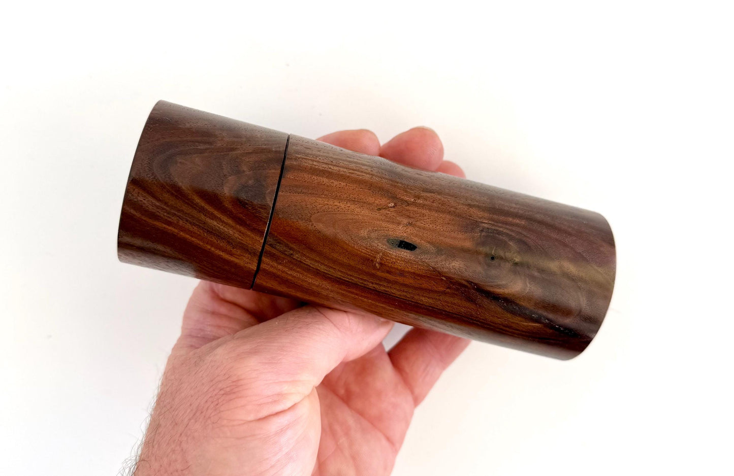 Handcrafted Black Walnut Pepper Grinder Set: Modern Wood Salt Mill