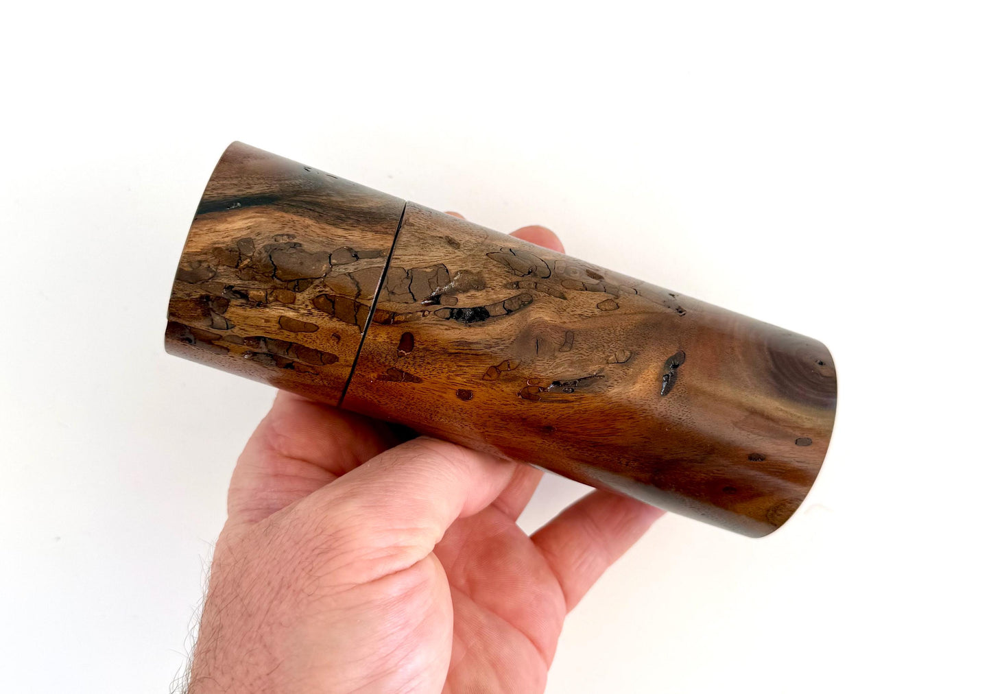 Handcrafted Black Walnut Pepper Grinder Set: Modern Wood Salt Mill
