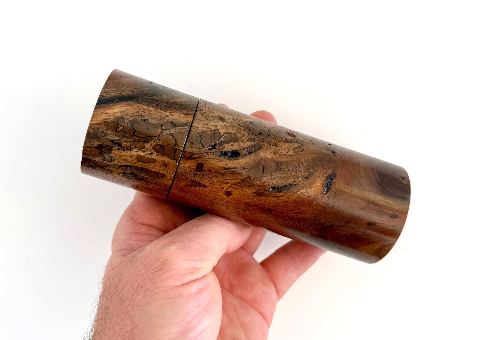 Handcrafted Black Walnut Pepper Grinder Set: Modern Wood Salt Mill