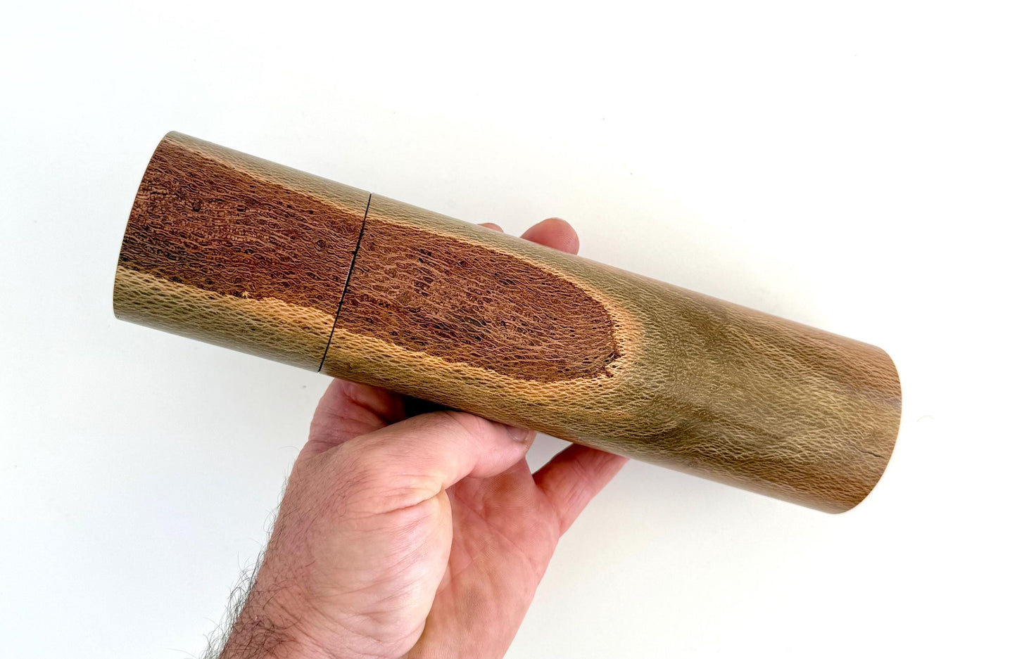 Handcrafted River Banksia Pepper Grinder Set: Modern Wood Salt Mill