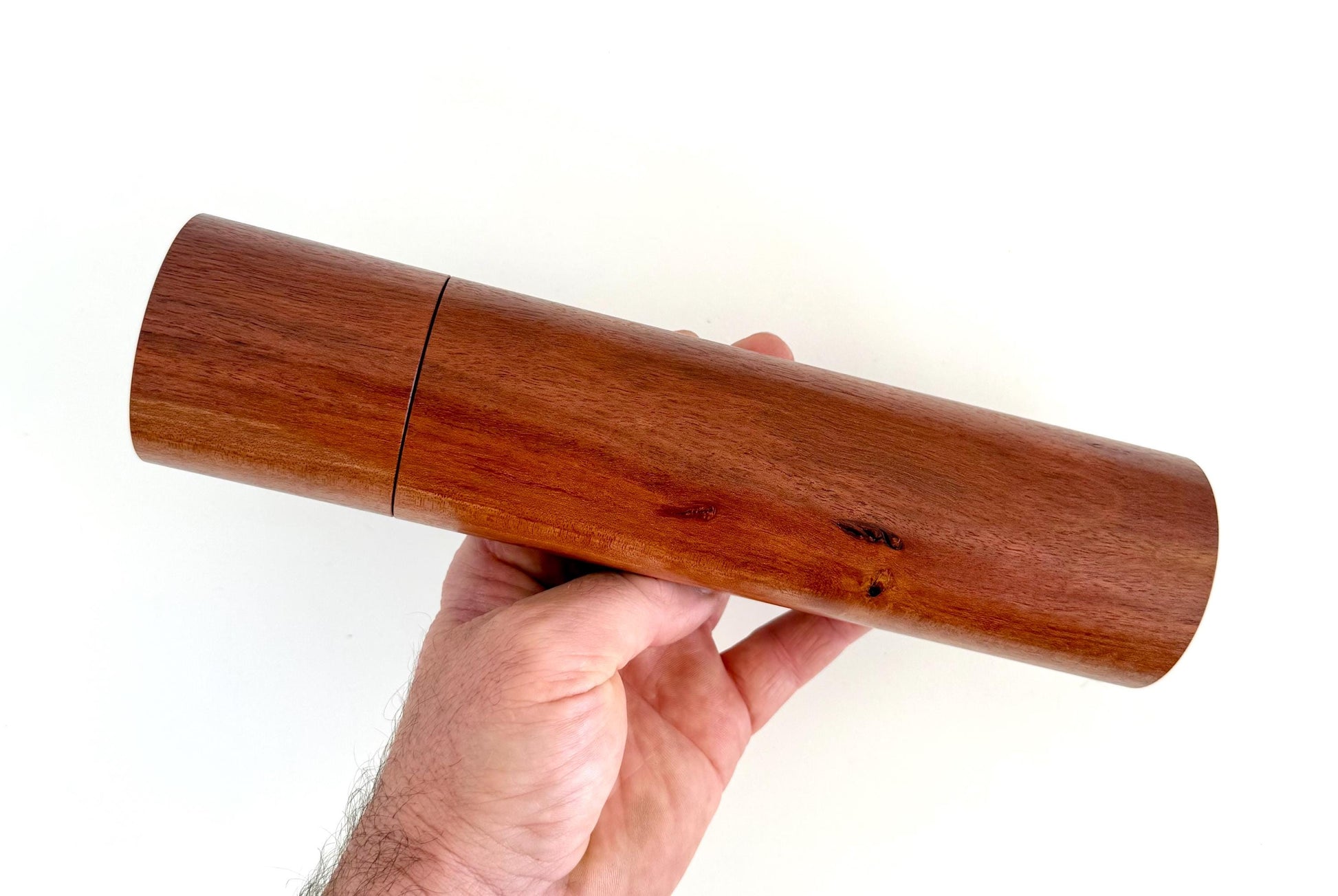Handcrafted Jarrah and Kauri Pine Pepper Grinder Set: Modern Wood Salt Mill
