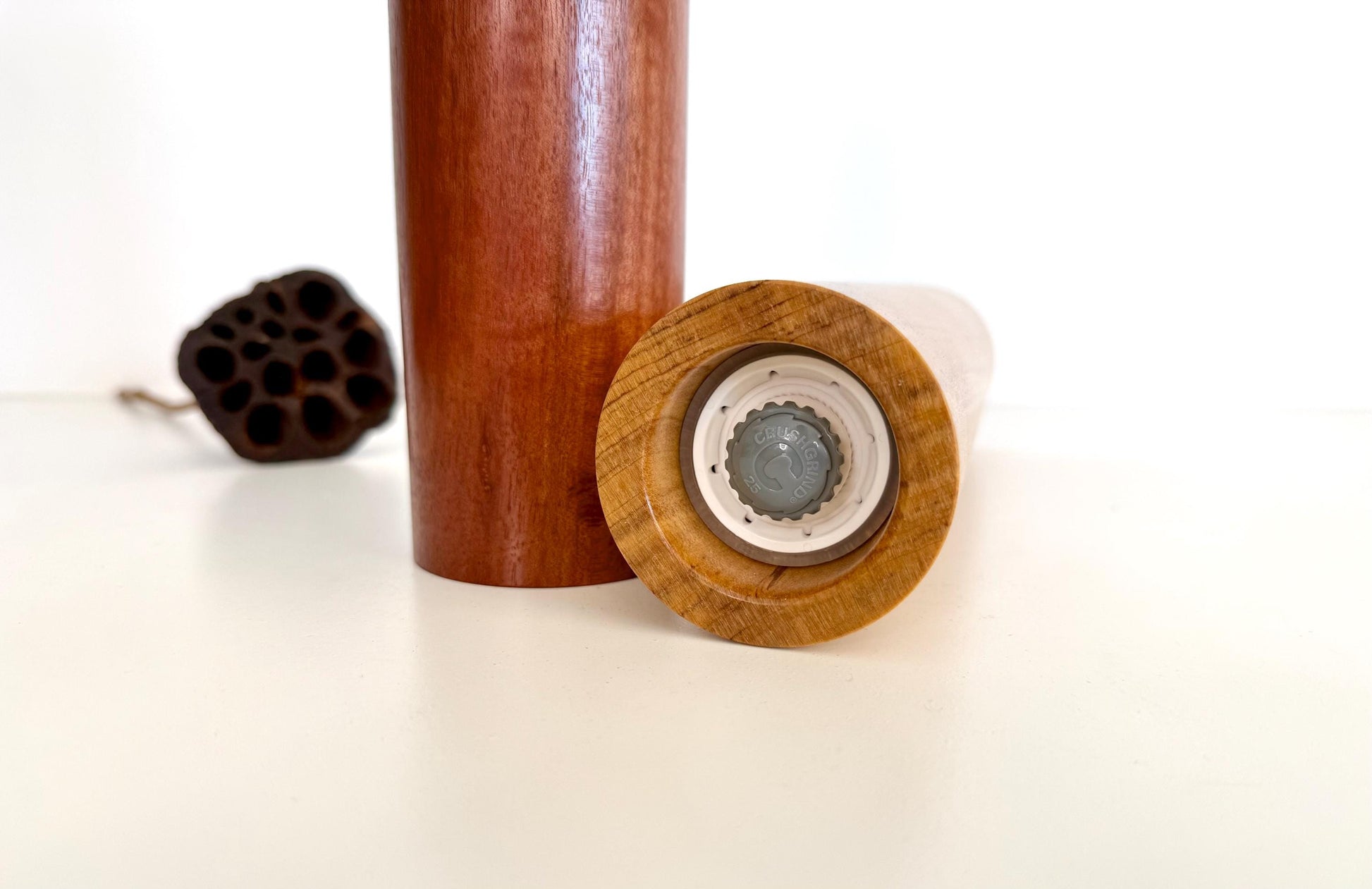 Handcrafted Jarrah and Kauri Pine Pepper Grinder Set: Modern Wood Salt Mill