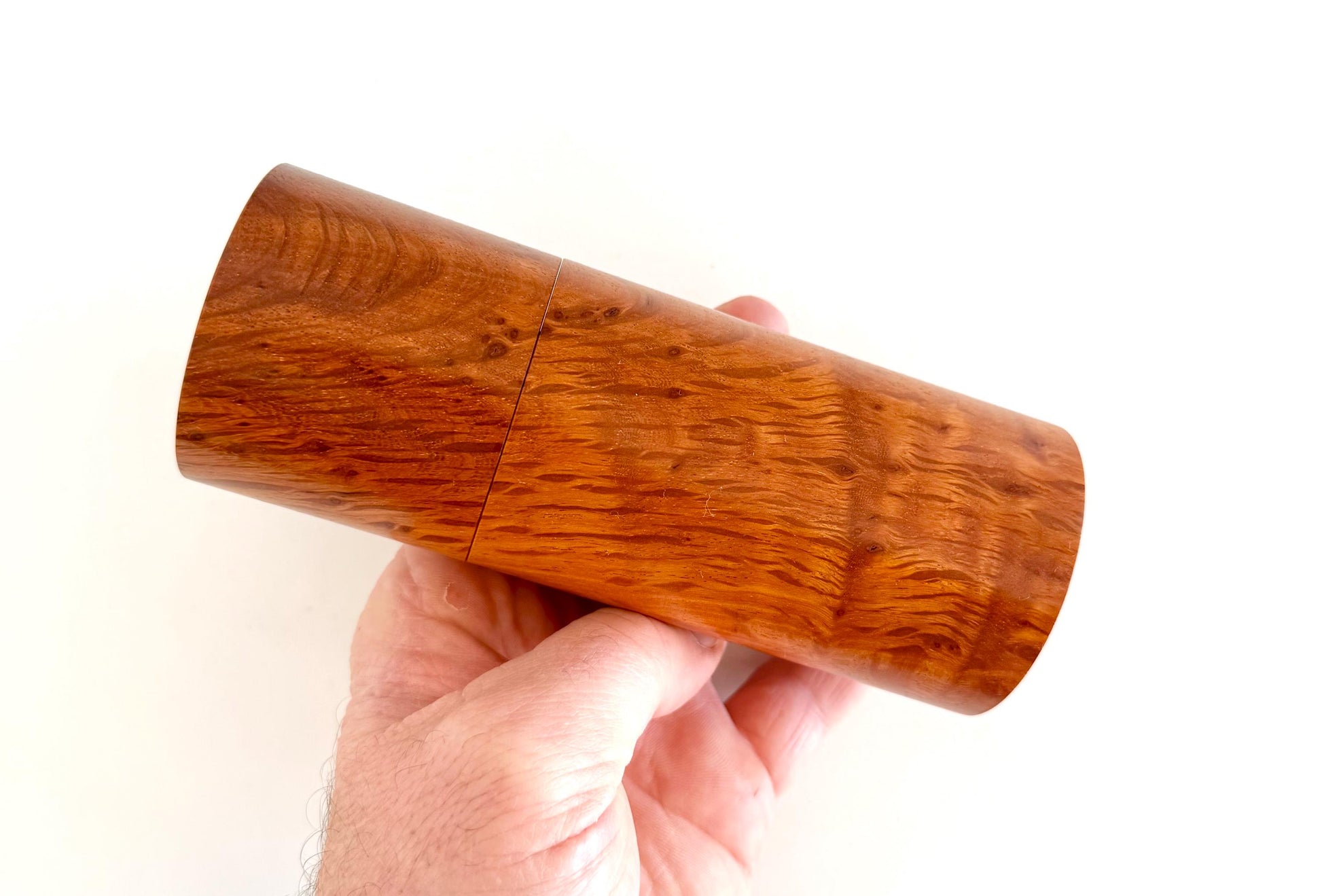 Birdseye Sheoak Pepper Grinder Set, Modern Ceramic Salt Mill