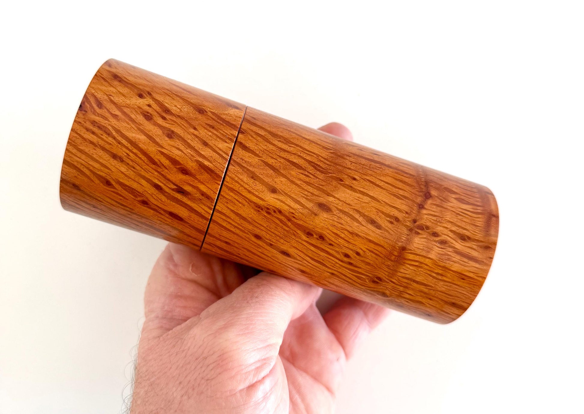 Birdseye Sheoak Pepper Grinder Set, Modern Ceramic Salt Mill