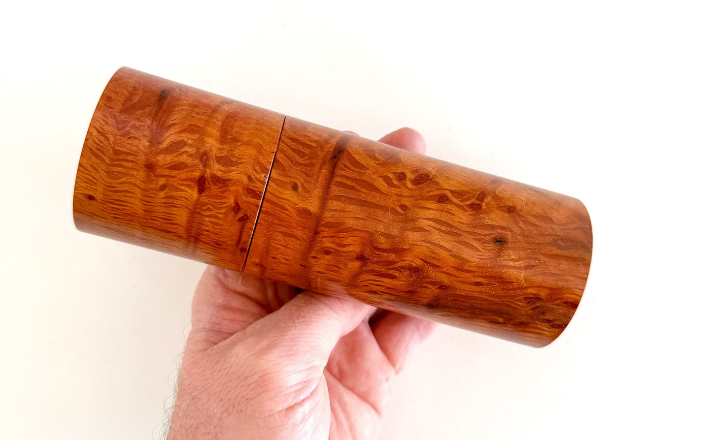 Birdseye Sheoak Pepper Grinder Set, Modern Ceramic Salt Mill