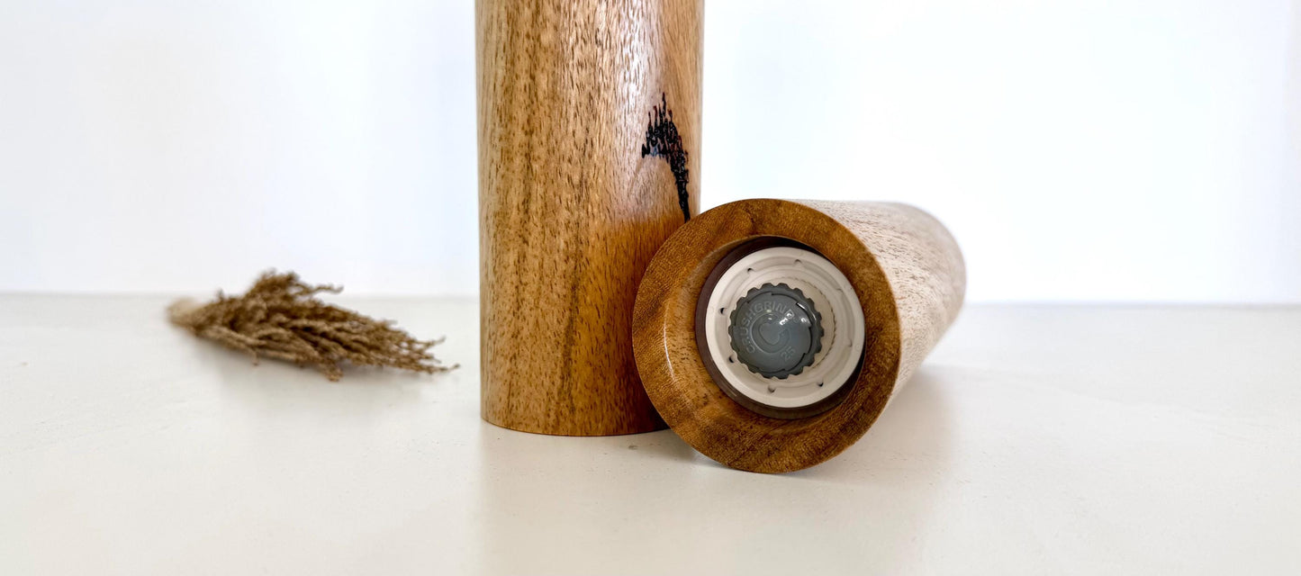 Marri Pepper Grinder Set, Modern Ceramic Salt Mill