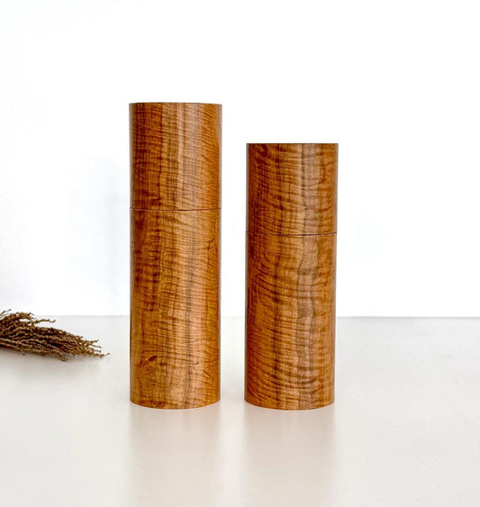 Curly Wandoo Pepper Grinder Set, Modern Ceramic Salt Mill
