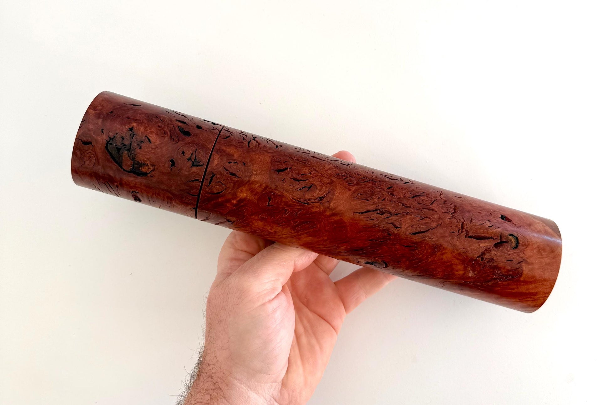 Jarrah Burl Feature Pepper Grinder , Modern Ceramic Salt Mill
