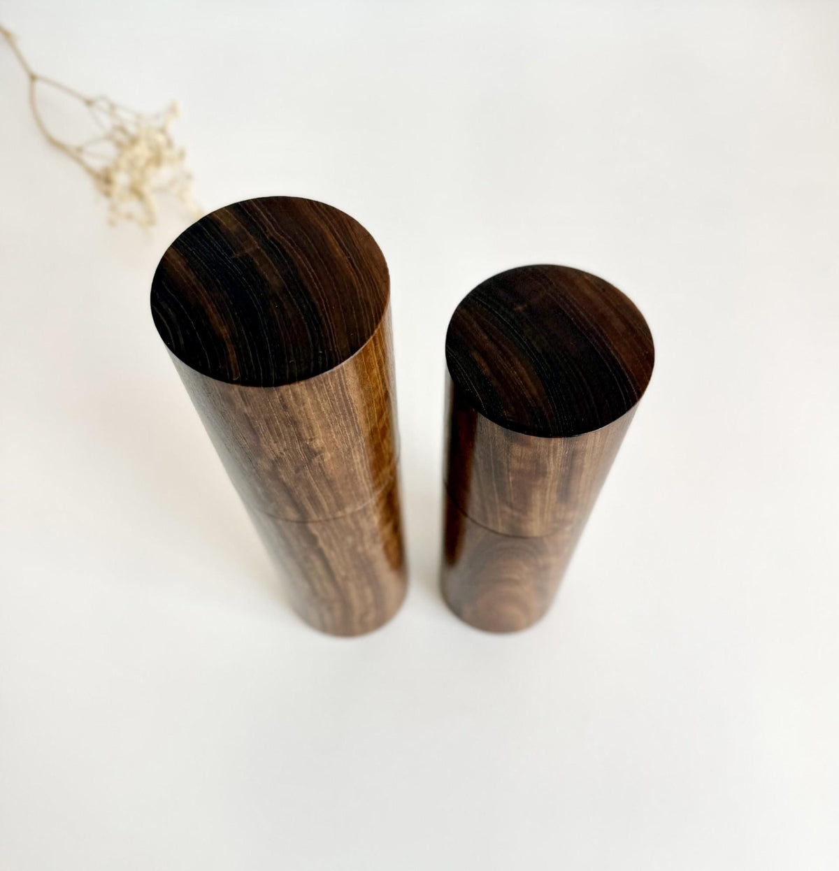 Goldfields Blackbutt Pepper Grinder Set, Modern Ceramic Salt Mill
