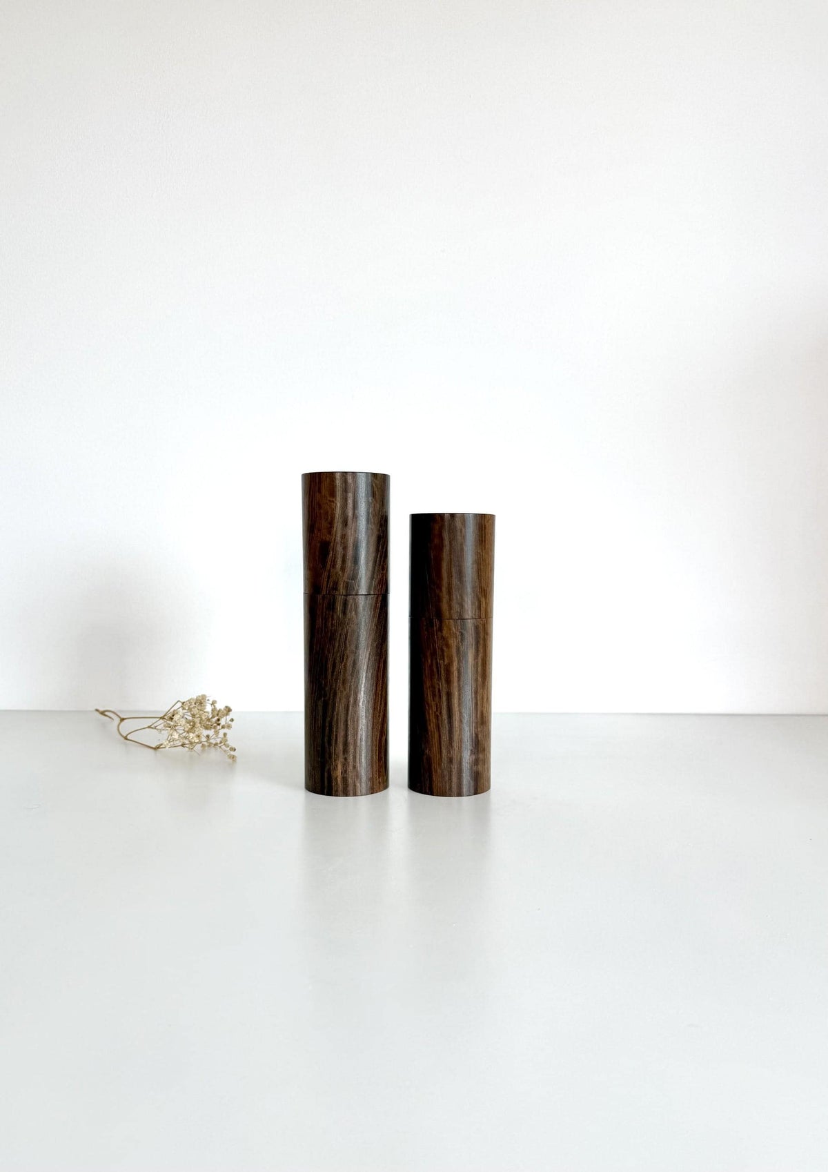 Goldfields Blackbutt Pepper Grinder Set, Modern Ceramic Salt Mill