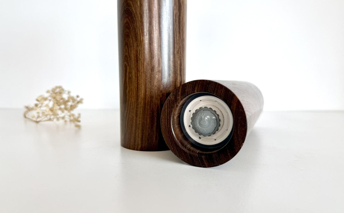 Goldfields Blackbutt Pepper Grinder Set, Modern Ceramic Salt Mill