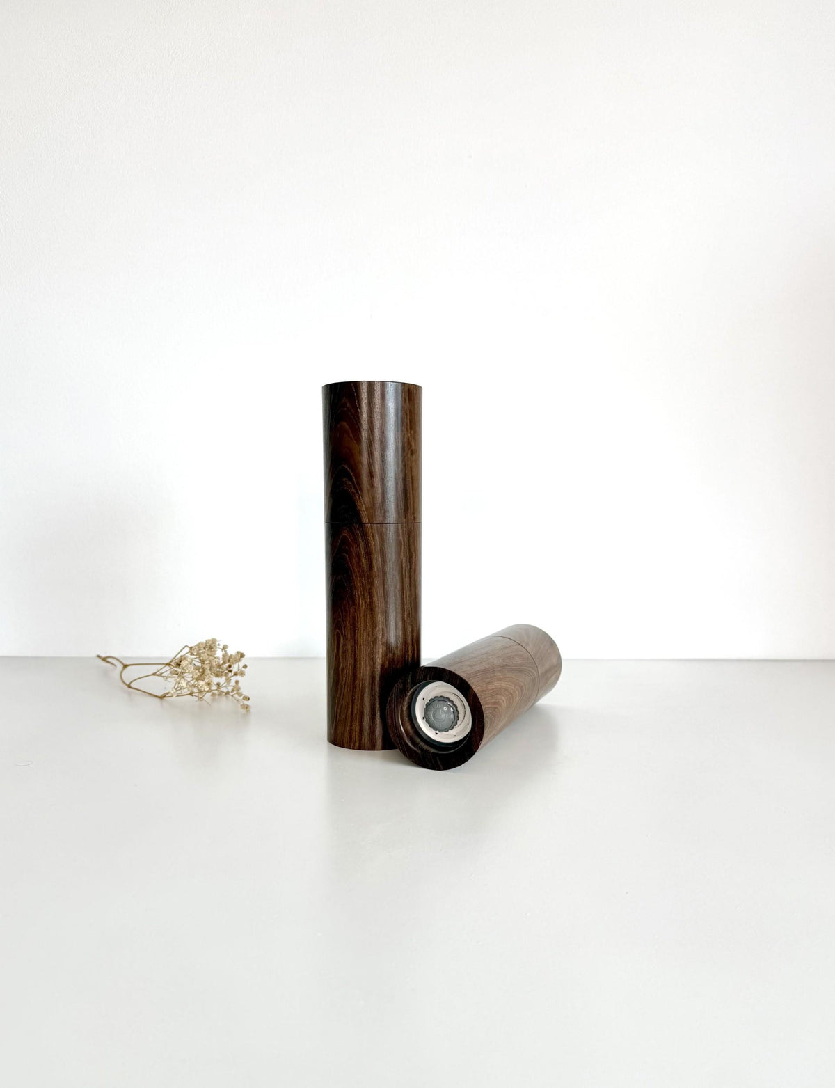 Goldfields Blackbutt Pepper Grinder Set, Modern Ceramic Salt Mill