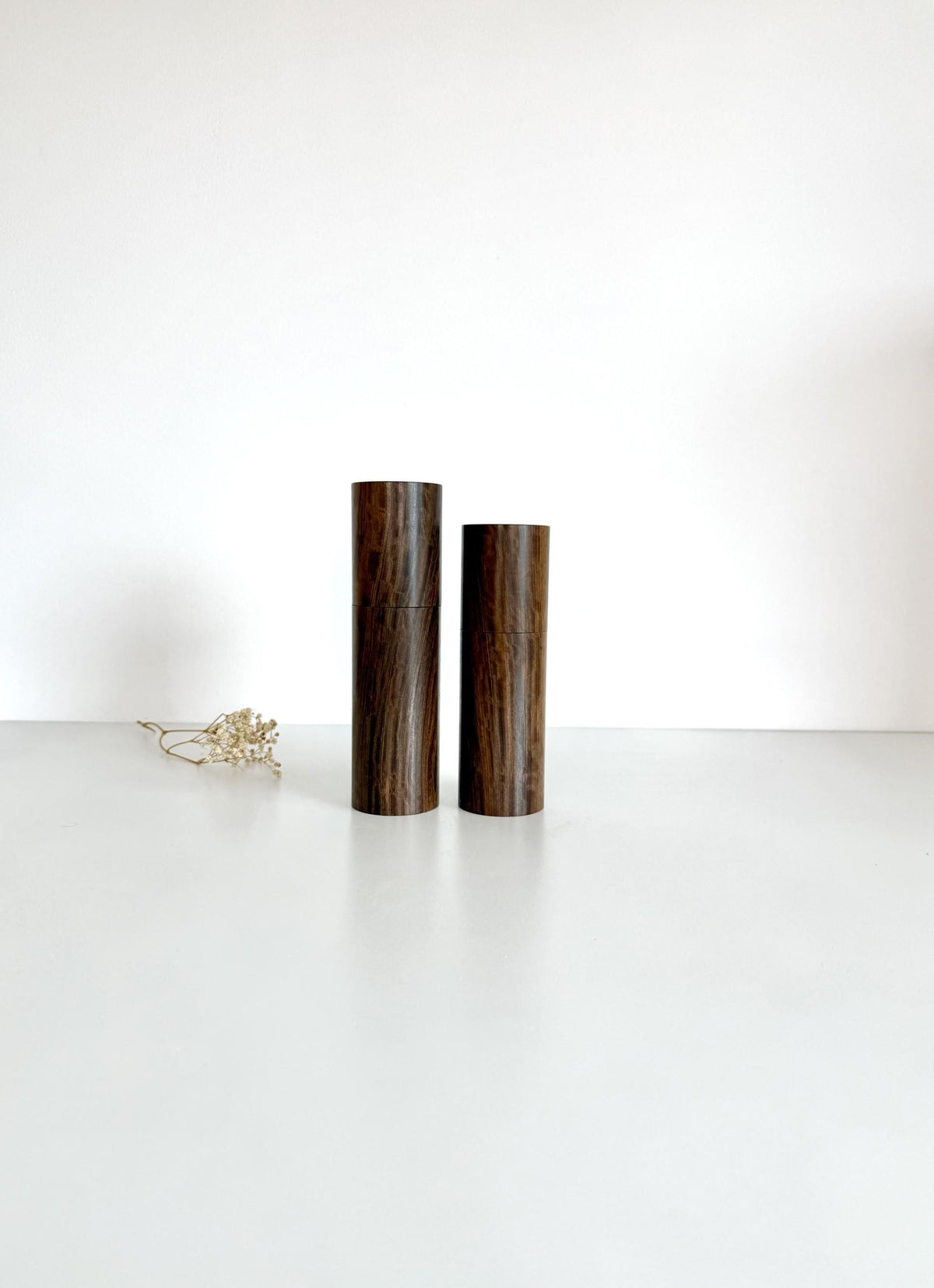 Goldfields Blackbutt Pepper Grinder Set, Modern Ceramic Salt Mill