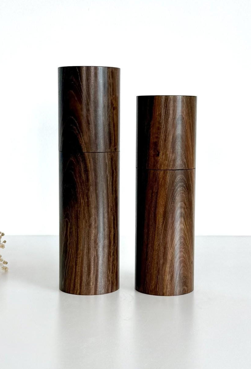 Goldfields Blackbutt Pepper Grinder Set, Modern Ceramic Salt Mill