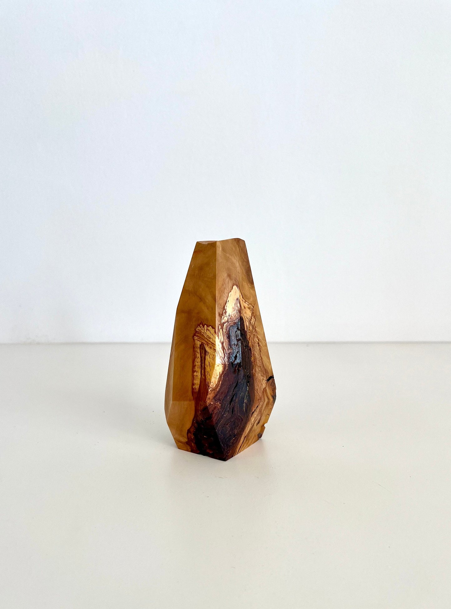 Wooden Geometric multi-faceted bud made from Australian reclaimed timber