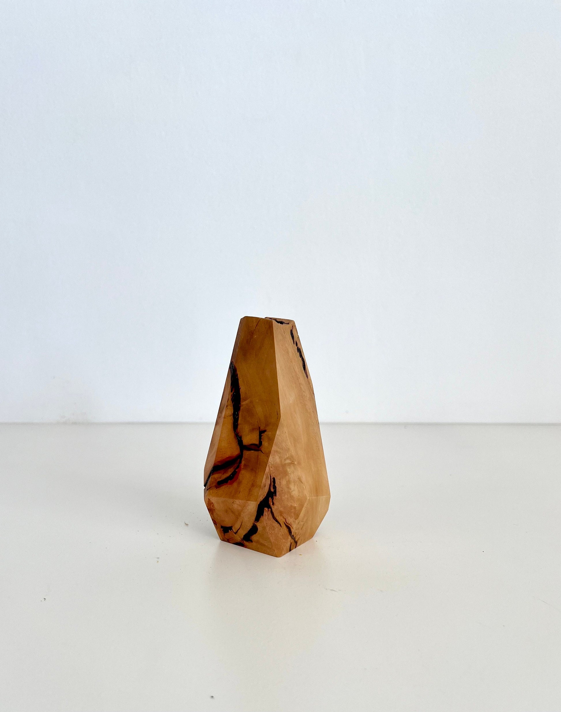 Wooden Geometric multi-faceted bud vase made from Australian reclaimed timber