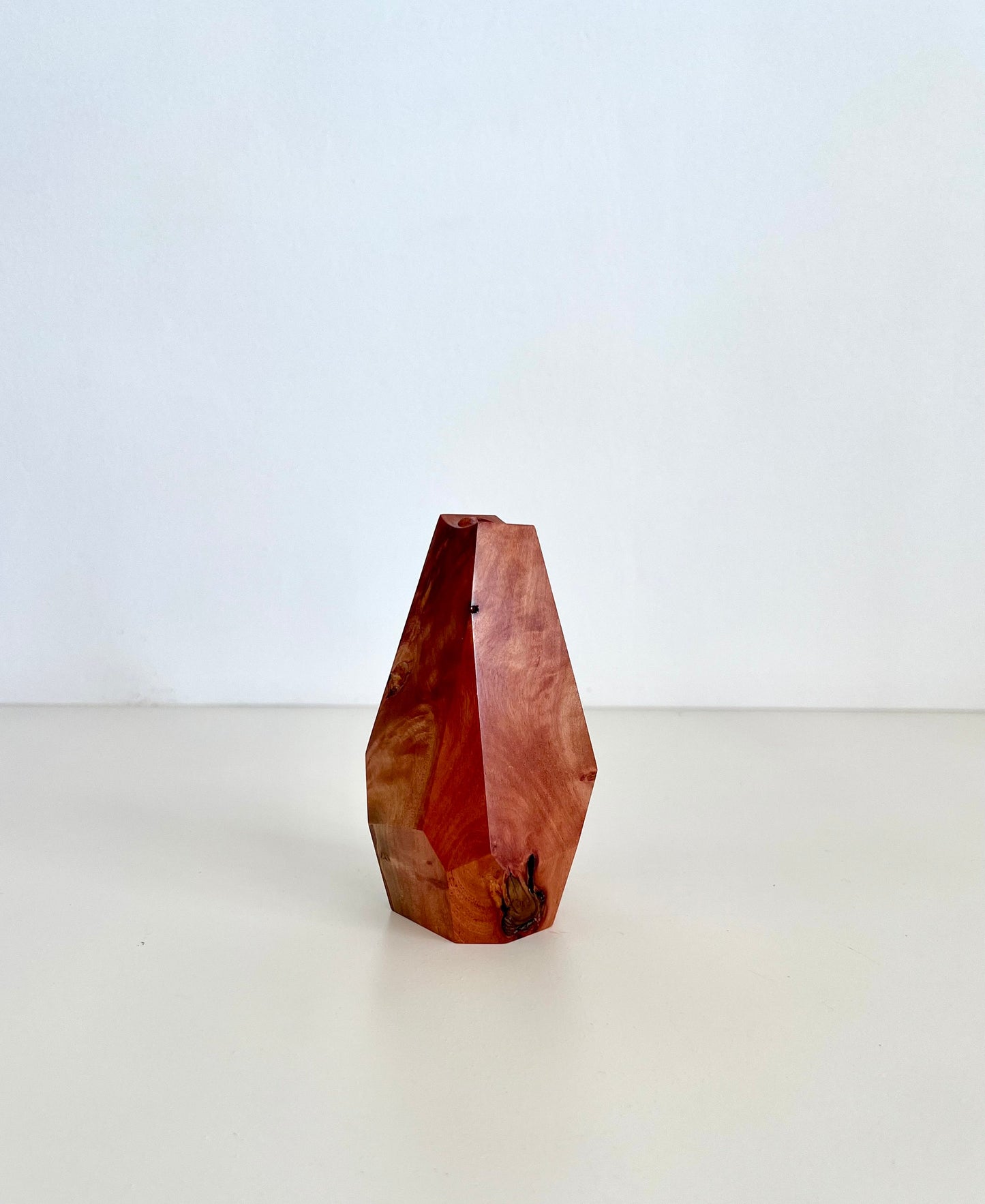 Wooden Geometric multi-faceted bud vase made from Australian reclaimed timber